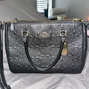 Coach Black signature Embossed bag
